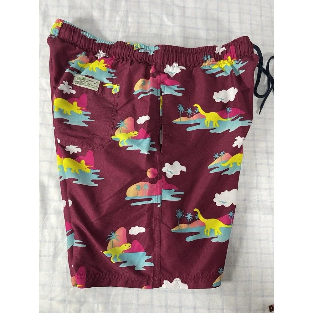 U.S. Surf Club Men's Dinosaur Print Swim Trunks - Size XL